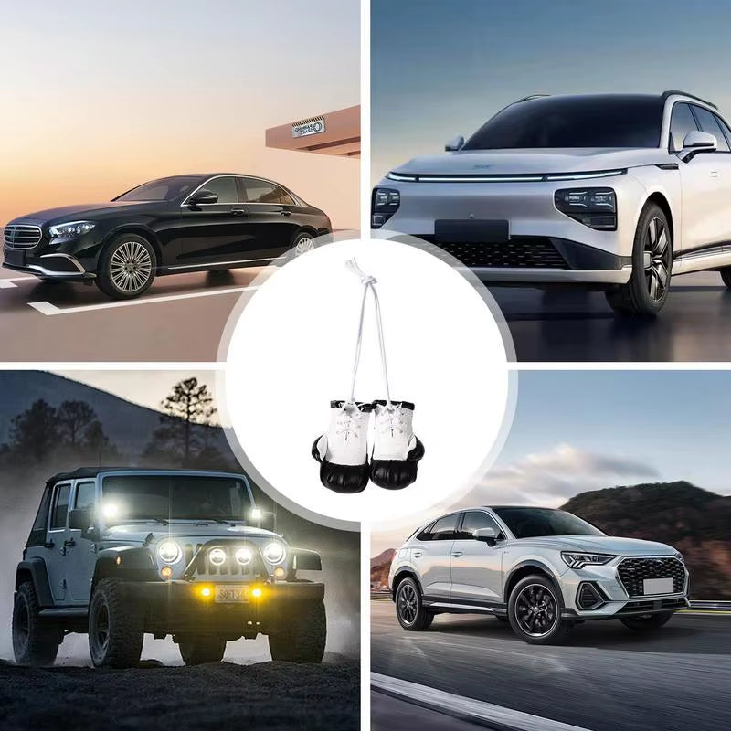 Car Boxing Gloves Pendant Mini PU Leather Boxing Gloves Keychain Decorative Multifunctional Car Interior Decor Accessories Bag