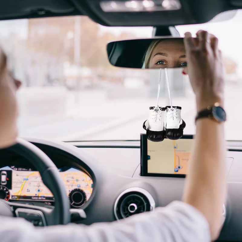 Car Boxing Gloves Pendant Mini PU Leather Boxing Gloves Keychain Decorative Multifunctional Car Interior Decor Accessories Bag