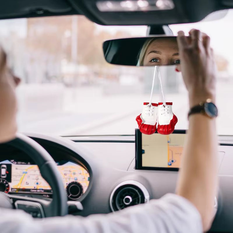 Car Boxing Gloves Pendant Mini PU Leather Boxing Gloves Keychain Decorative Multifunctional Car Interior Decor Accessories Bag