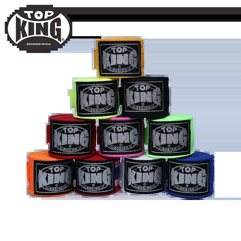 TOP KING BOXING SEMI STRETCH BOXING HANDWRAPS 5M MMA COMBAT Bandage Sanda Hand Wrapping Band Thai Boxing Gloves Hand Protec