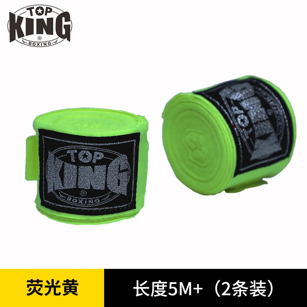 TOP KING BOXING SEMI STRETCH BOXING HANDWRAPS 5M MMA COMBAT Bandage Sanda Hand Wrapping Band Thai Boxing Gloves Hand Protec